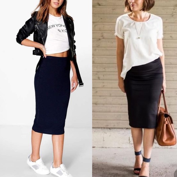 Dresses & Skirts - Black pencil skirt stretchy body con size small